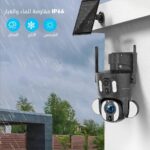 ⁦كاميرا مراقبة بالطاقة الشمسية 4K بشريحة بيانات 4G - عدستين ثابته ومتحركه بتقنية الزوم10X⁩ - الصورة ⁦3⁩